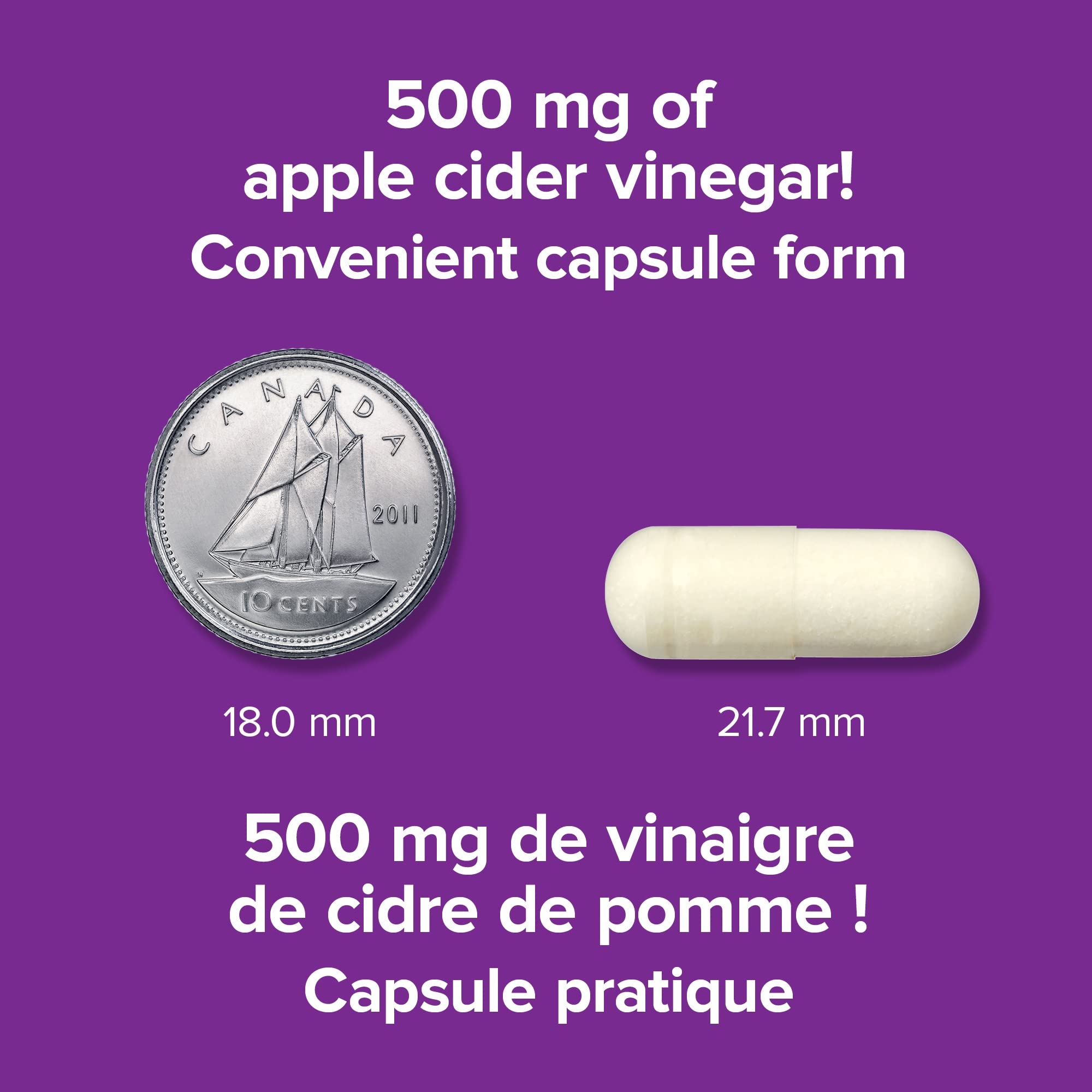 Webber Naturals Vinaigre de cidre capsules – emballage refermable pour la conservation.
