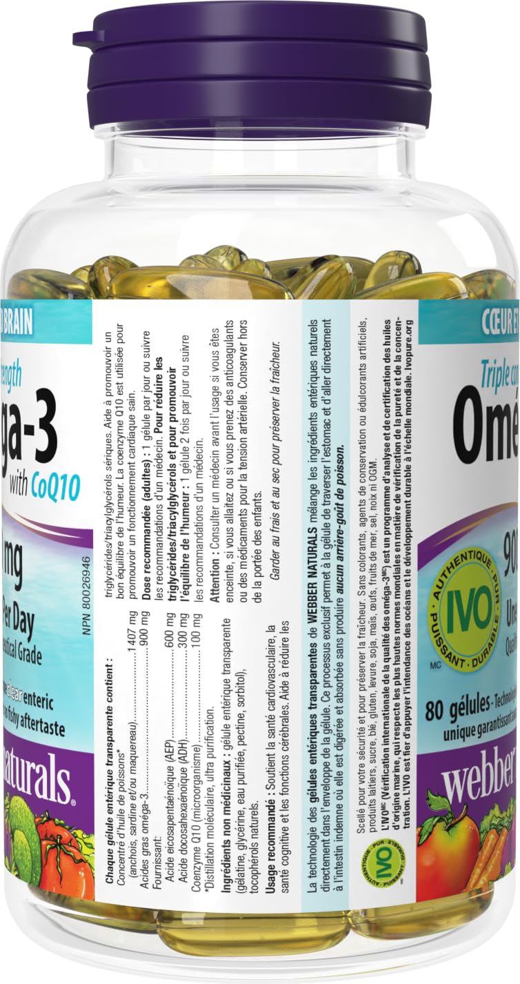 Webber Naturals emballage opaque protégeant l'huile Omega-3