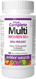 Webber Naturals femmes 50+ multi – bouteille : soutien nutritionnel quotidien.
