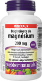 Webber Naturals Magnésium Bisglycinate 200 mg, capsules à absorption facilitée.