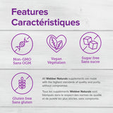 Webber Naturals Magnésium Bisglycinate 200 mg capsules, dose quotidienne pratique.