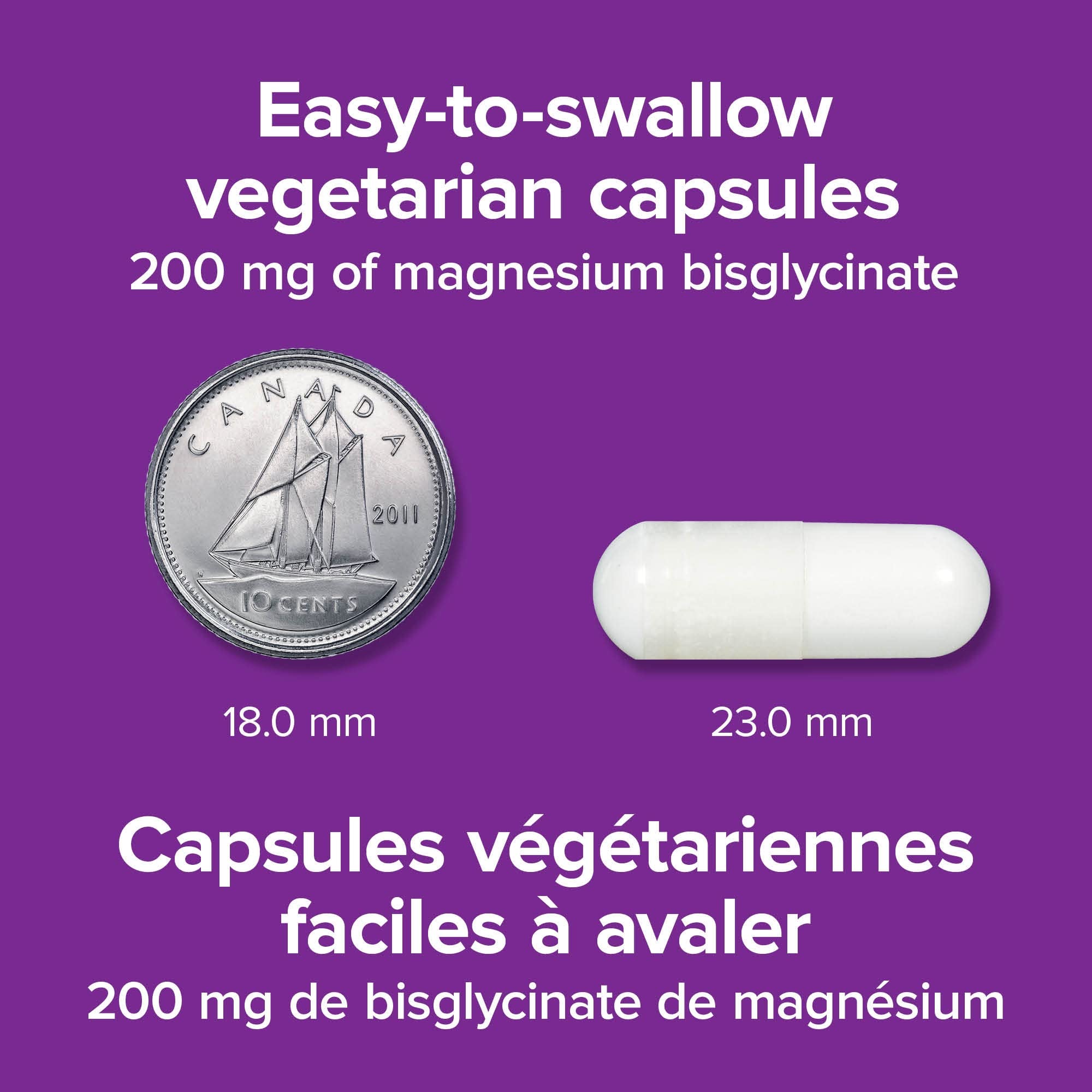 Webber Naturals Magnésium Bisglycinate 200 mg capsules, formation tissulaire et métabolisme.