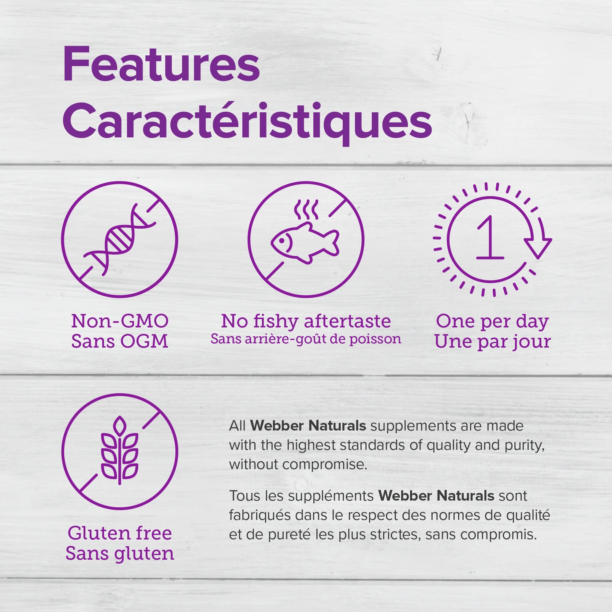 Webber Naturals Omega3 enterique gelules, meilleure digestibilité et absorption potentielle