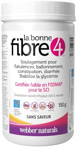 Webber Naturals Fibre4 poudre-dissoluble se mélange dans une boisson