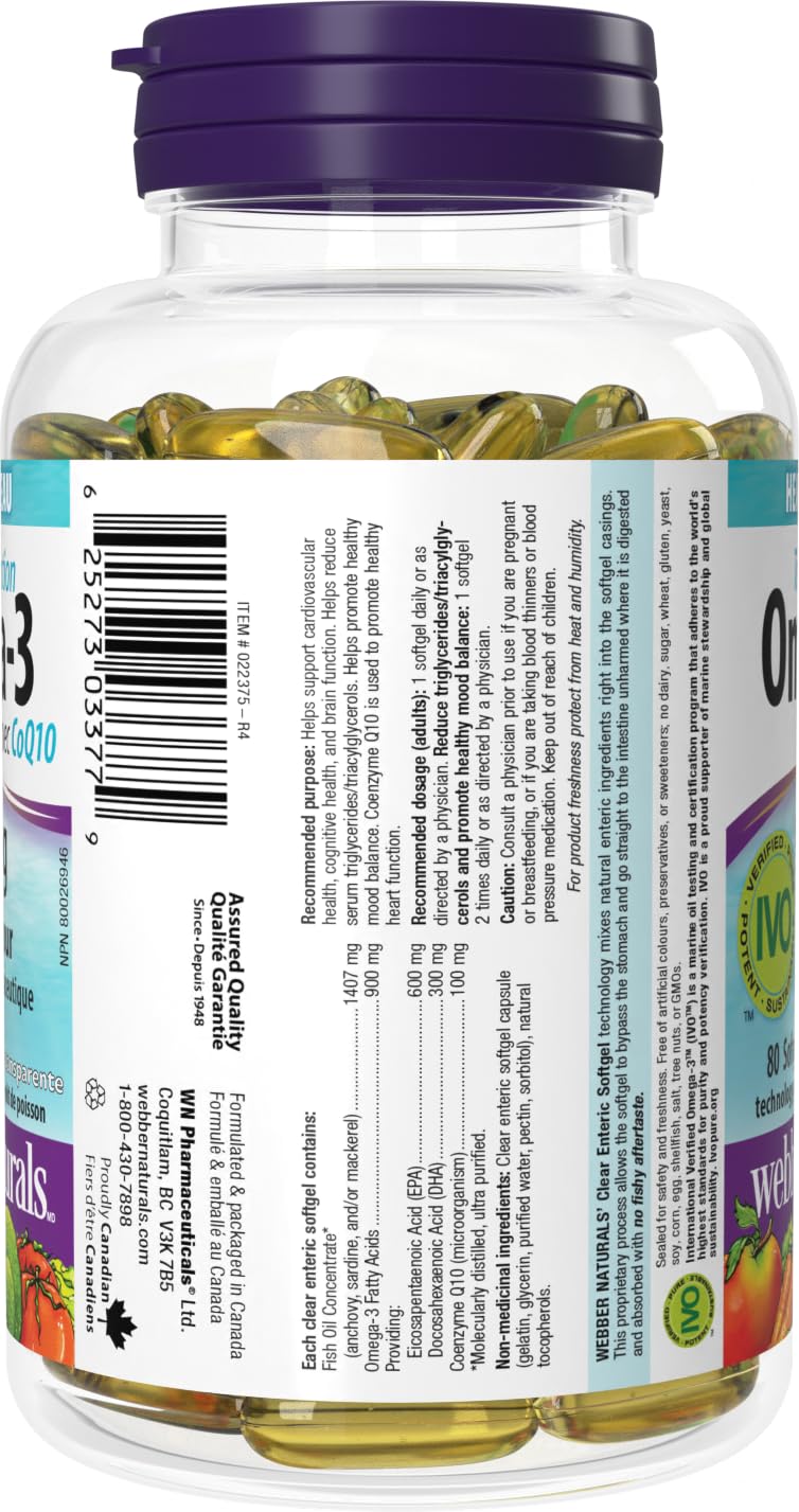 Webber Naturals softgels Omega-3 faciles à avaler