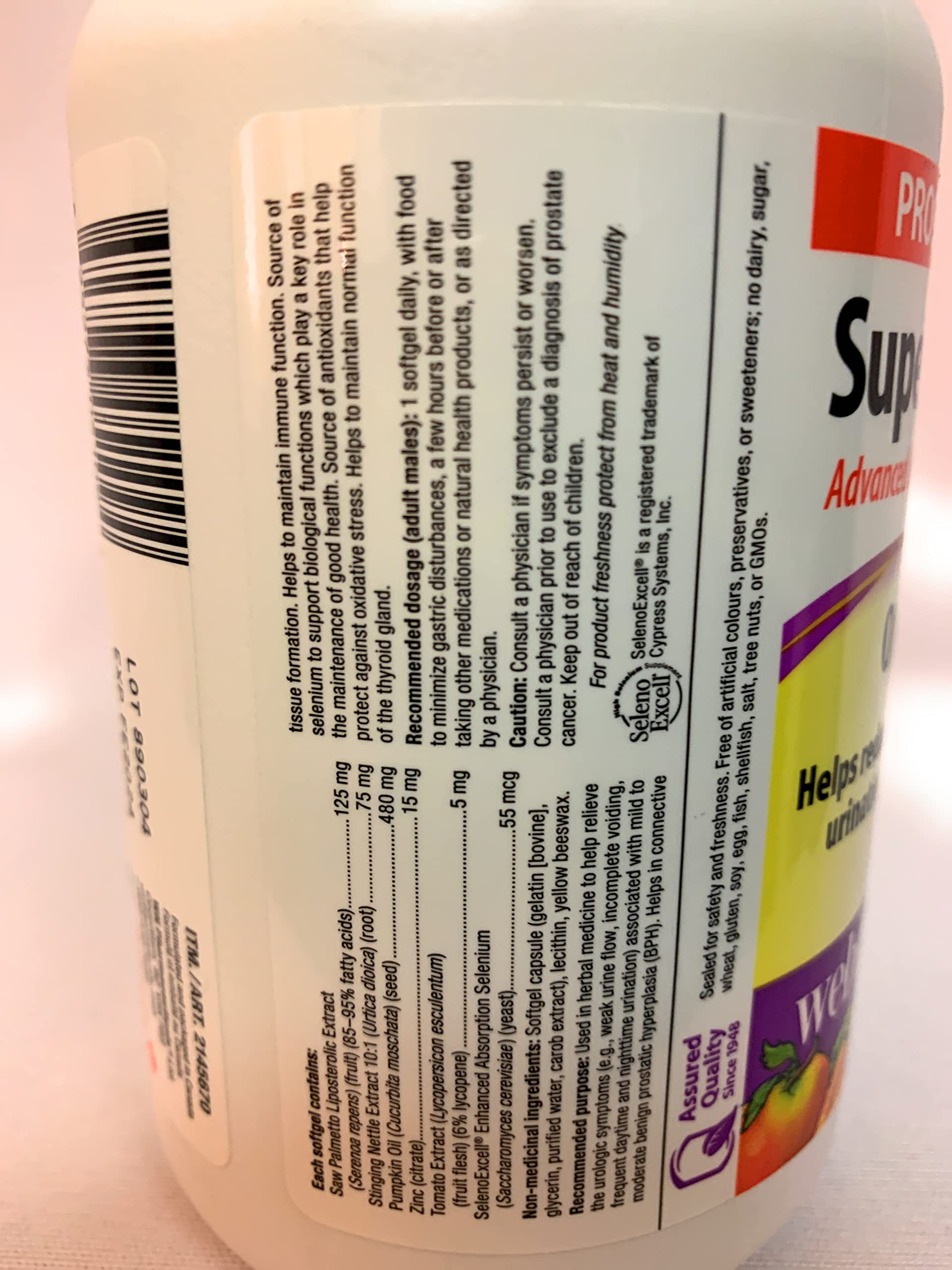 Webber Naturals Super Prostate — emballage Costco exclusif et produit de qualité.