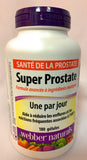 Webber Naturals Super Prostate — étiquette lisible démontrant la formule et l’usage.