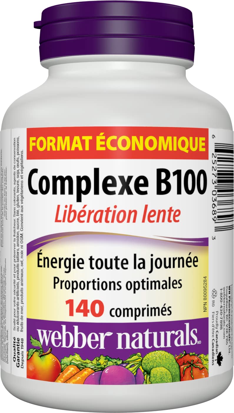 Webber Naturals Vitamine B100 Complex comprimés quotidiens