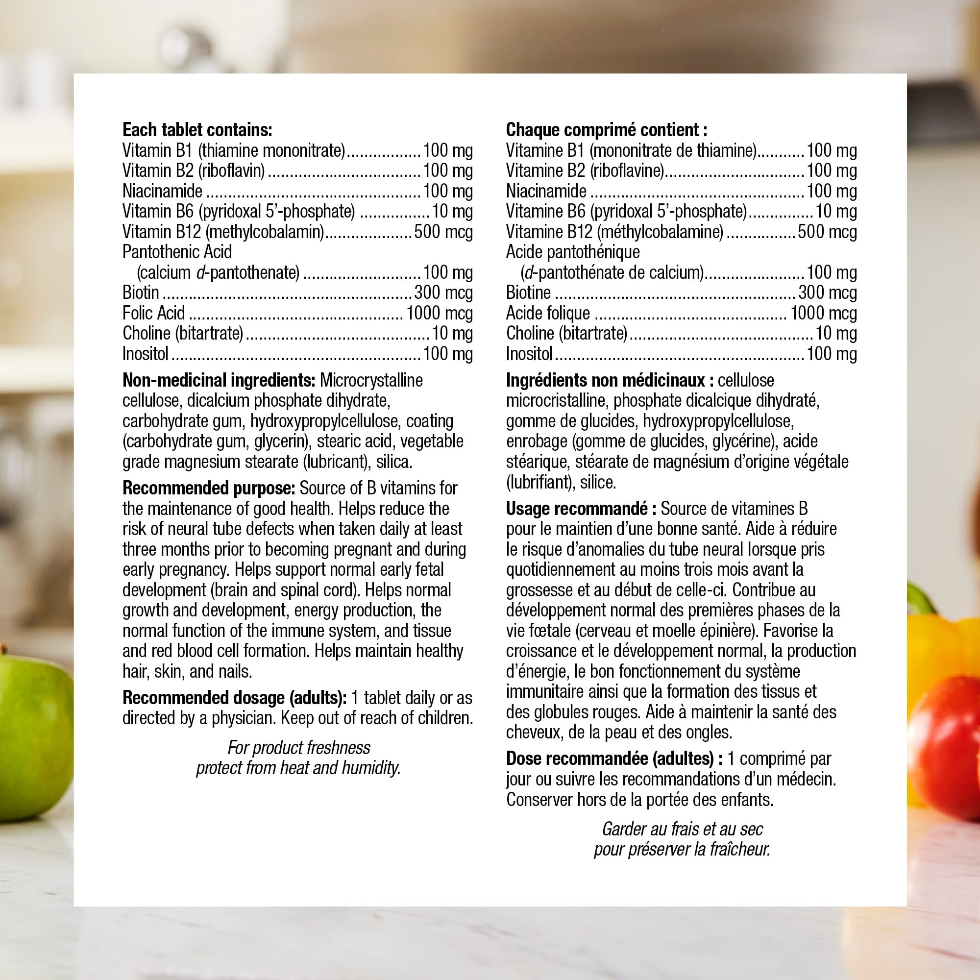 Webber Naturals Vitamine B100 Complex emballage clair