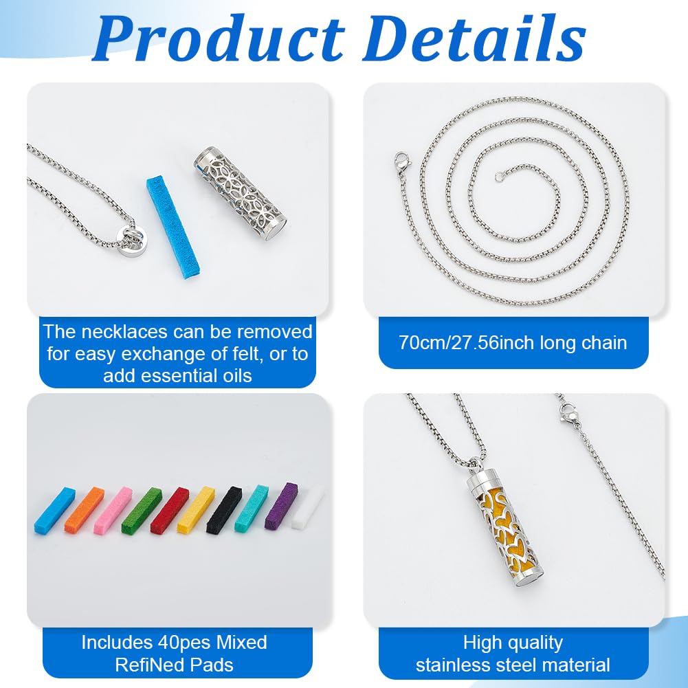 WEBEEDY collier diffusion acier inoxydable au design creux et élégant.