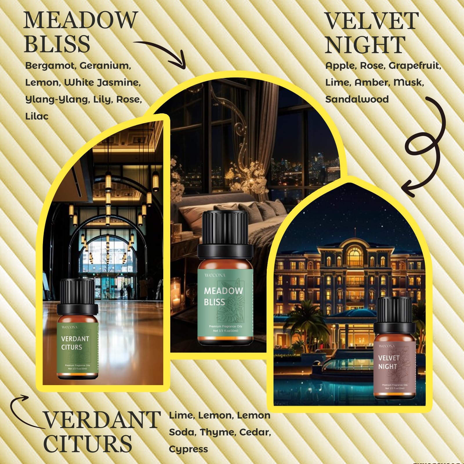 Parfums Citrus Luxe WECONA, note rafraîchissante et agréable.