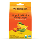 Gouttes Wedderspoon au miel Manuka citron propolis dans une boîte de 20, pratique et naturelle.