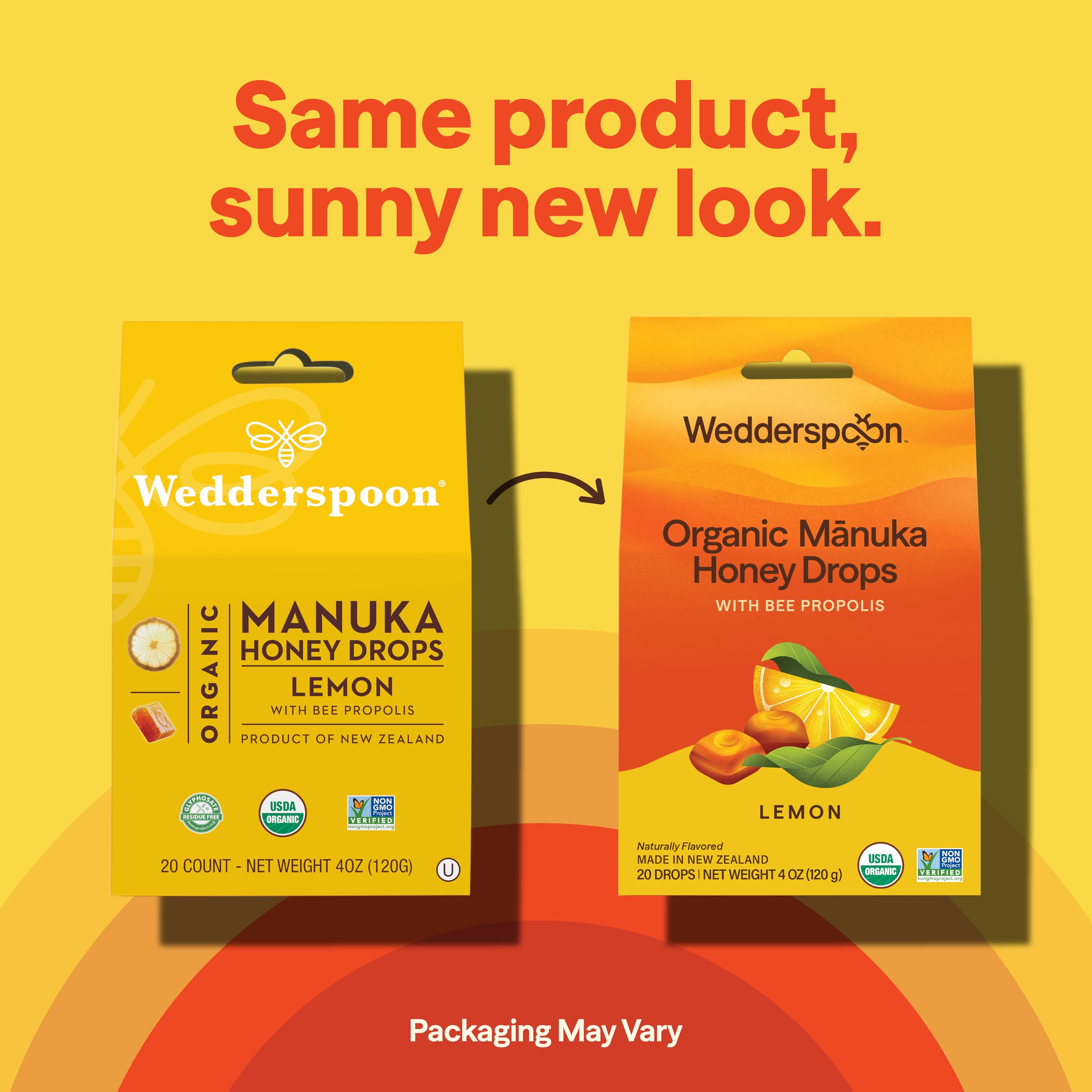Gouttes de miel Manuka et propolis avec citron, emballage prêt à emporter.