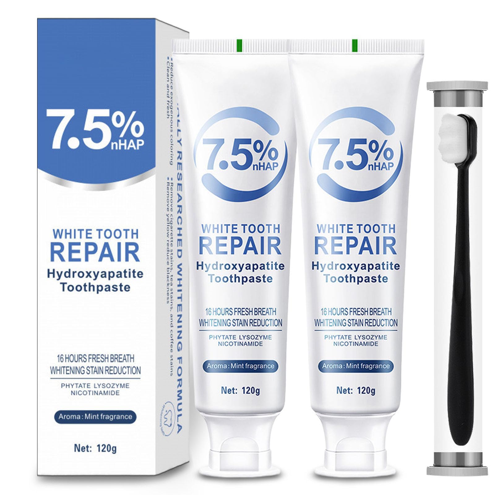 WEERSHUN pâte dentifrice hydroxyapatite nano tube : protection quotidienne de l'émail et haleine fraîche