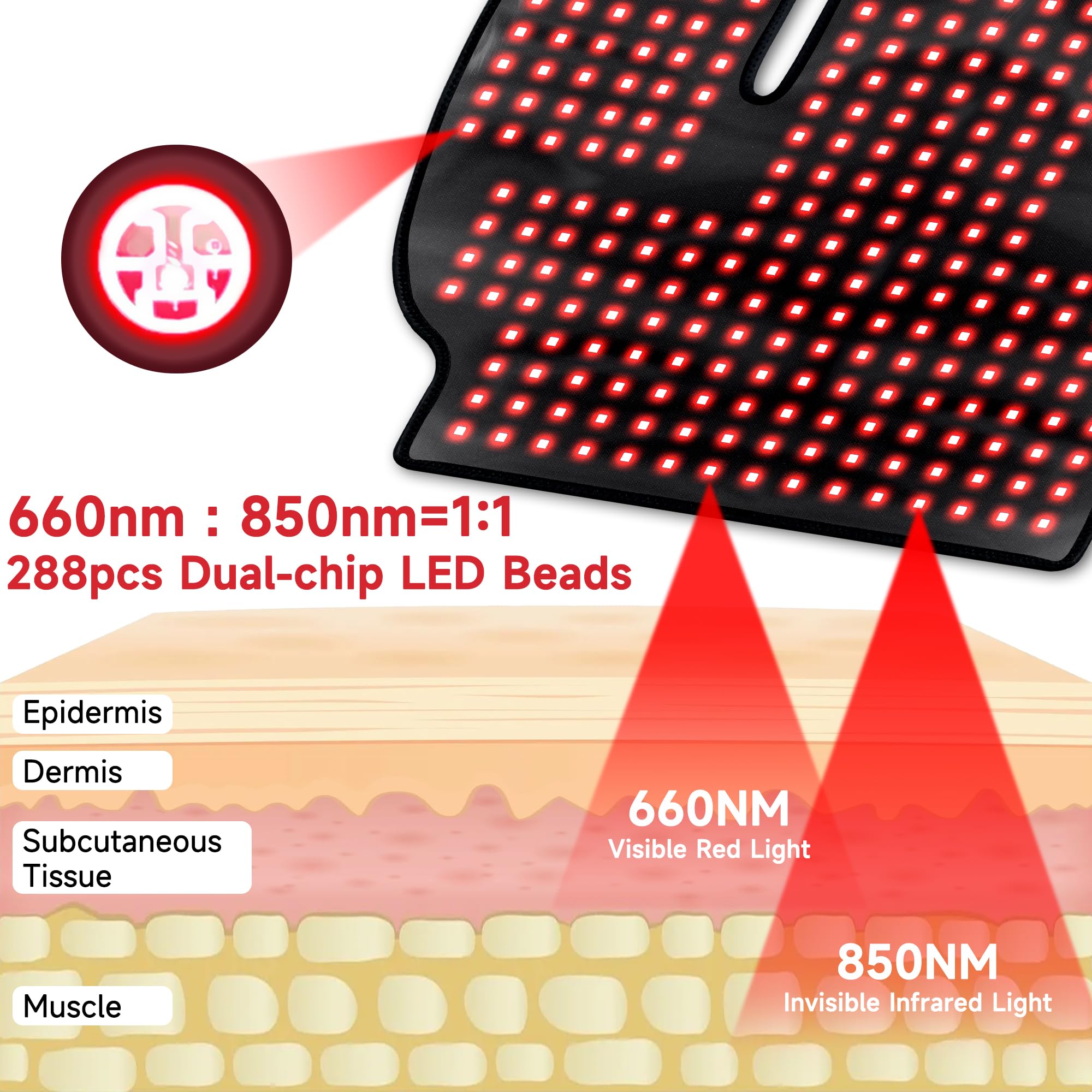 WEETALL led-660nm-lumière rouge pour revitalisation cutanée.