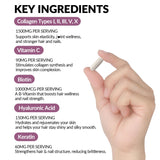 Weevit Collagen Peptides étiquette détaillant les types de collagène et ingrédients.