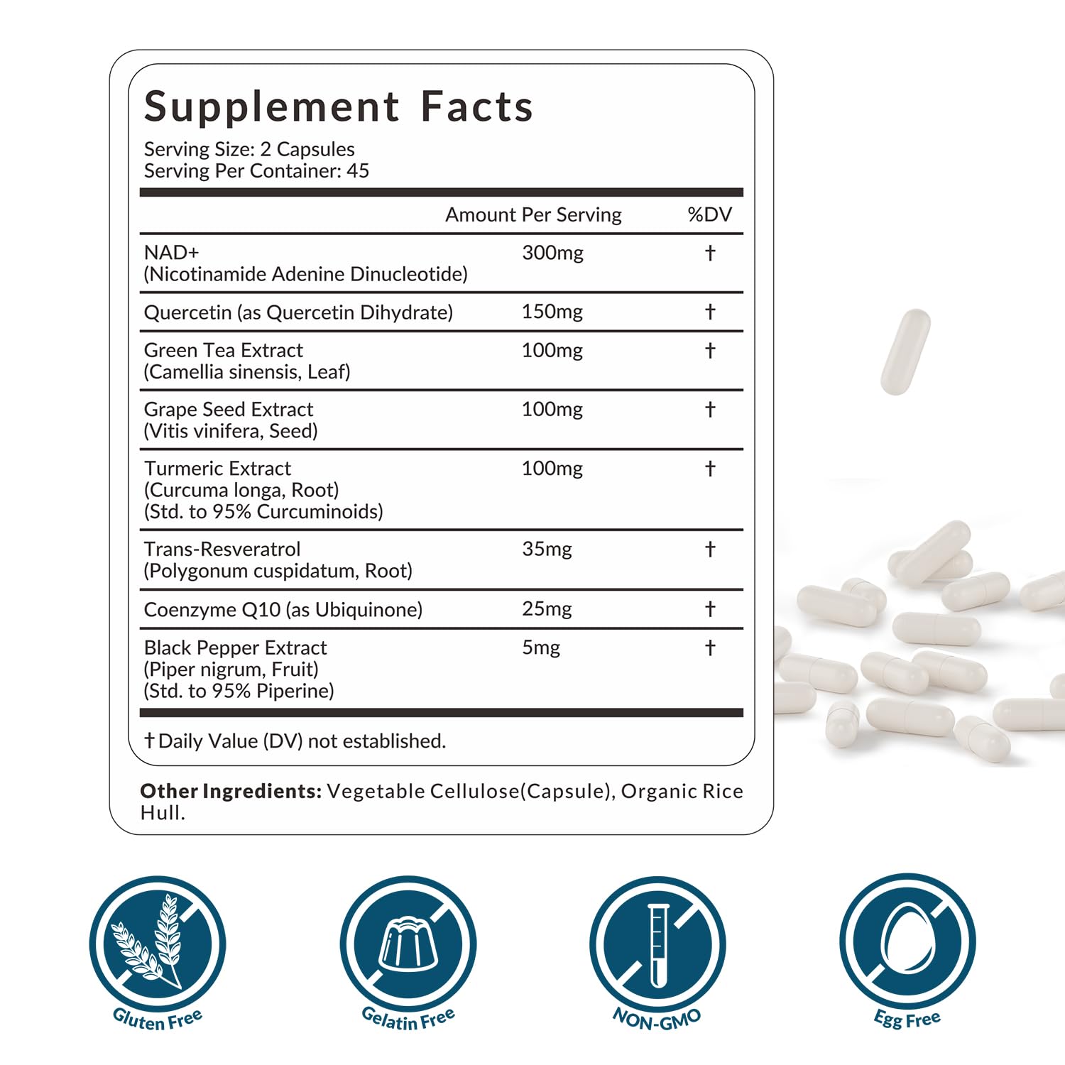 Capsules Weevit NAD+ Plus, dosage quotidien facile pour concentration.