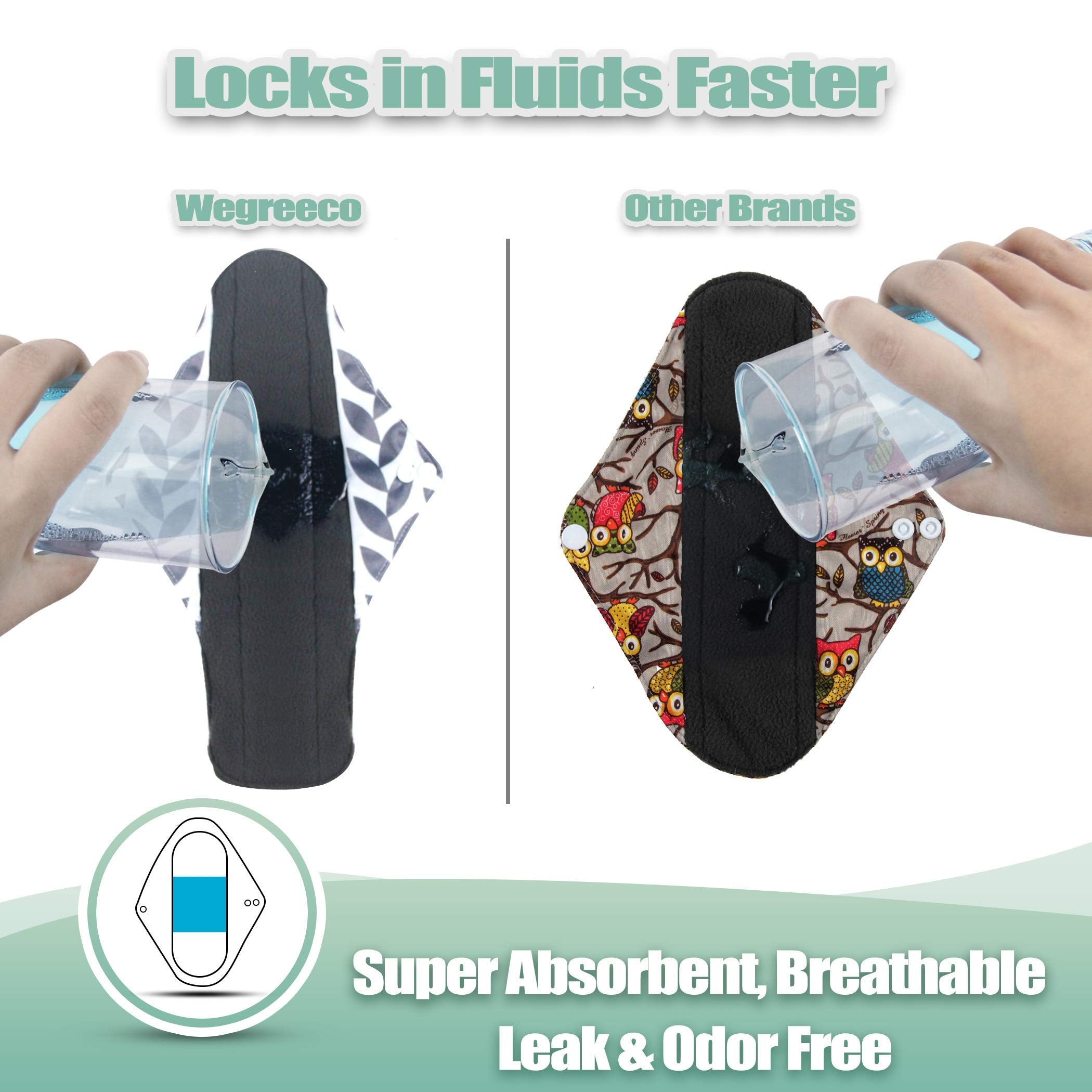 Wegreeco couche microfibre absorbante – absorption renforcée pour flux modérés.