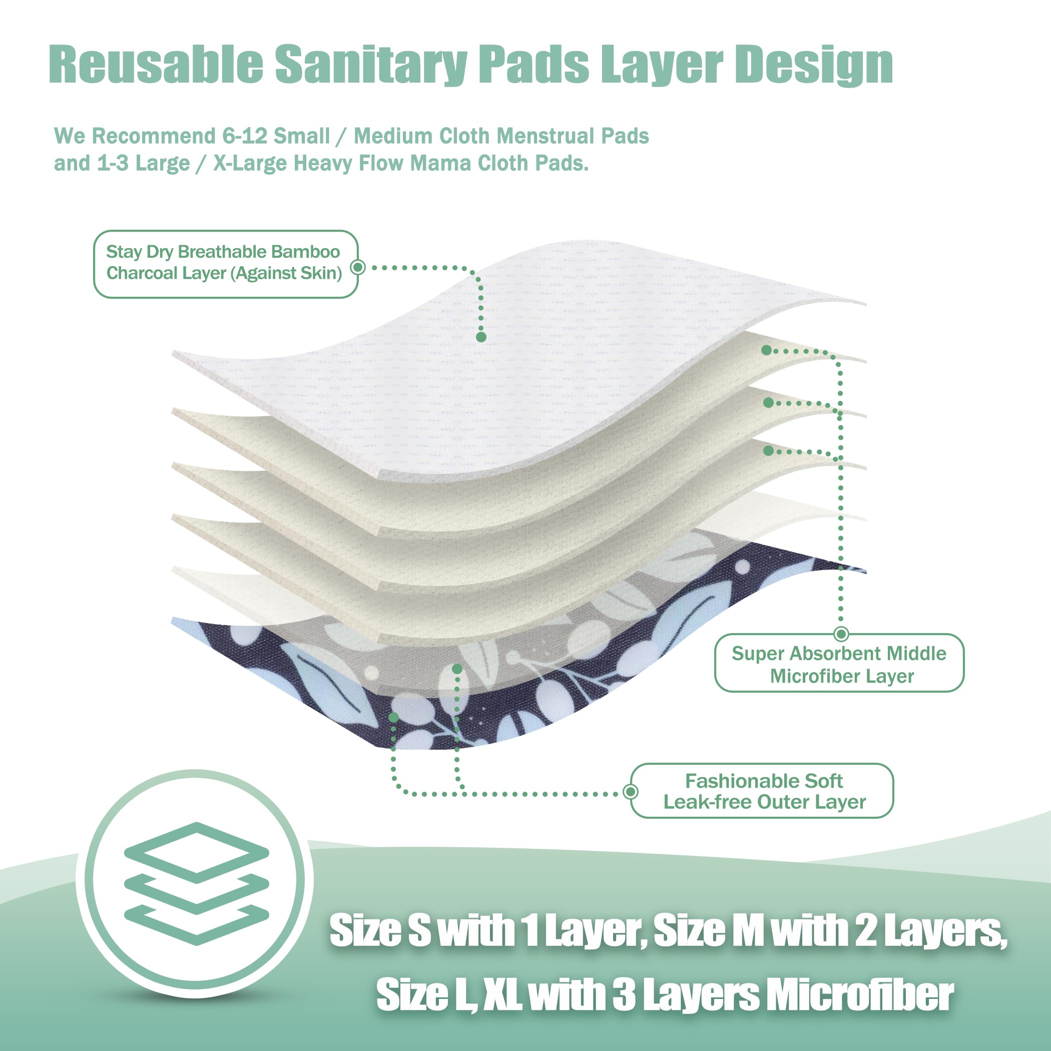 Wegreeco couches microfibre absorbantes – grande absorption pour flux modérés.