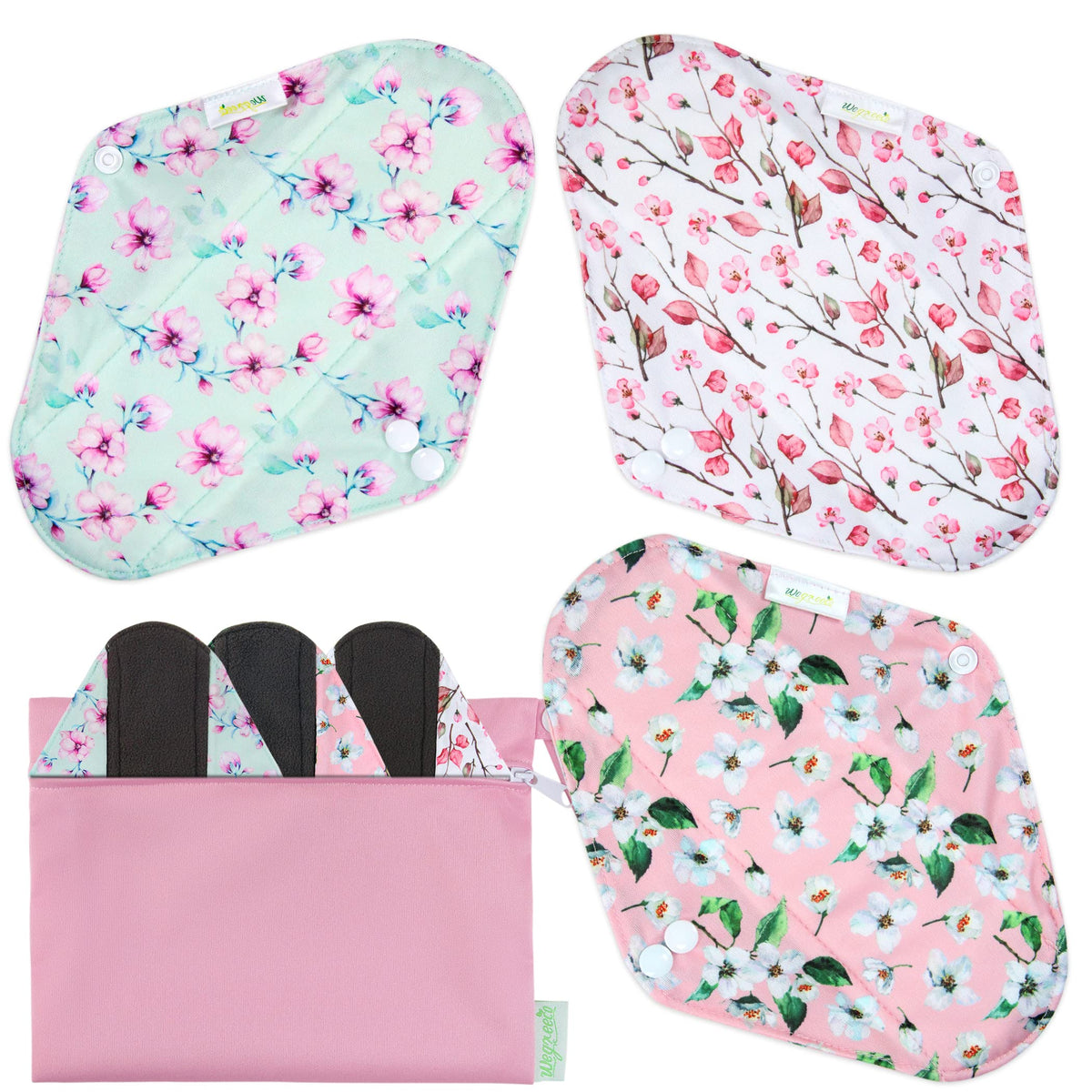 Wegreeco ensemble de 6 protections lavables, pratiques et économiques.