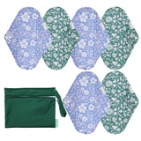 Serviettes Wegreeco réutilisables avec extérieur imperméable et motif fleur épanouie.