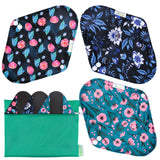 Wegreeco serviettes réutilisables rose extérieur imprimé, protection durable et confort.