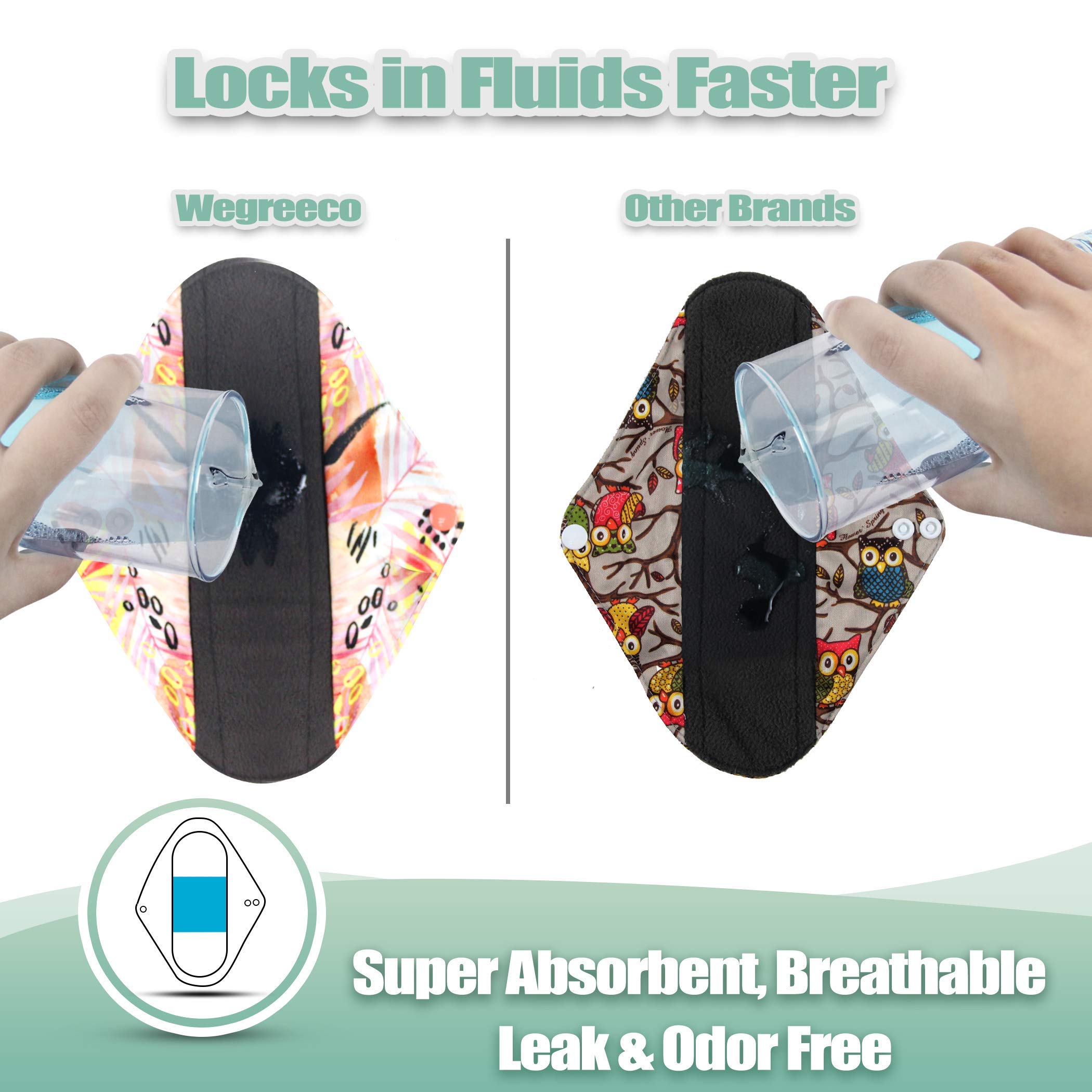 wegreeco protections lavables réutilisables motif feuilles, pratique quotidien