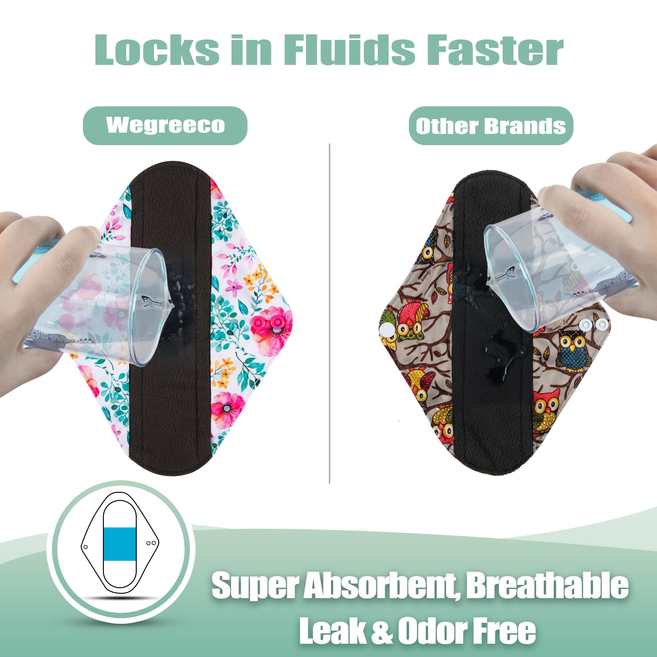 Wegreeco microfibre absorbante, surface qui reste au sec.