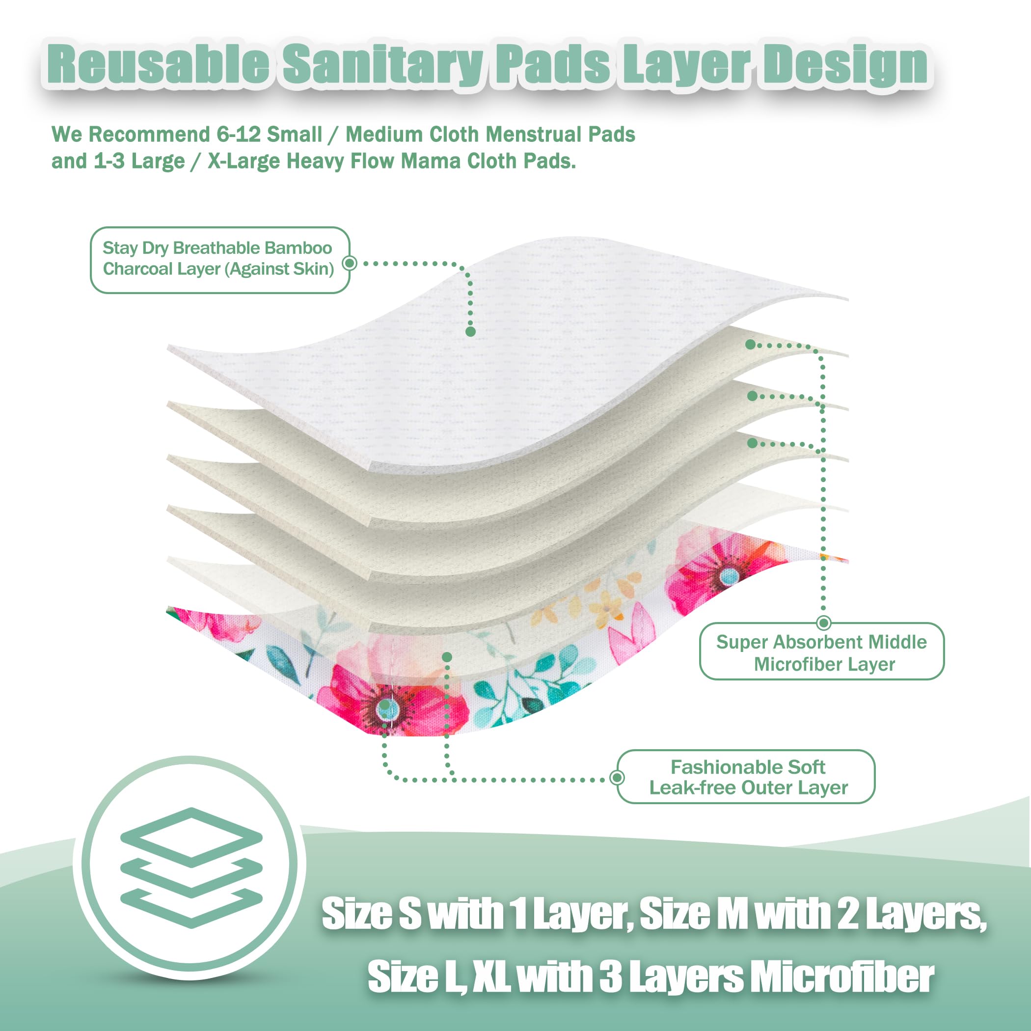 Wegreeco serviettes tissu avec boutons doubles, maintien fidèle.