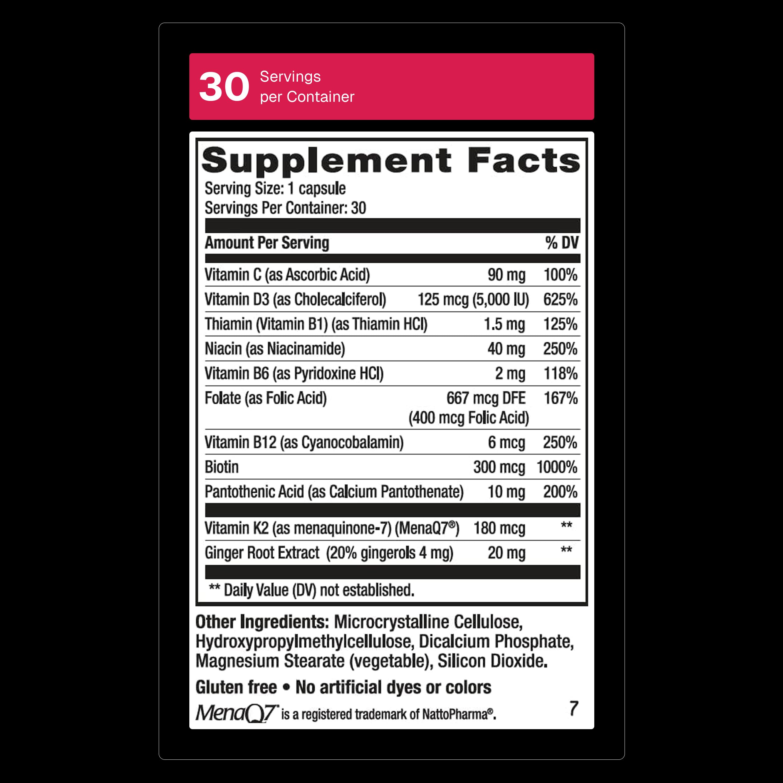 Gélules Weider Artery Health, dosage K2 et D3 pour soutenir la circulation.