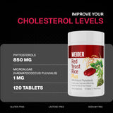 Capsules Weider levure de riz rouge plus fermées, faciles à prendre avec les repas.