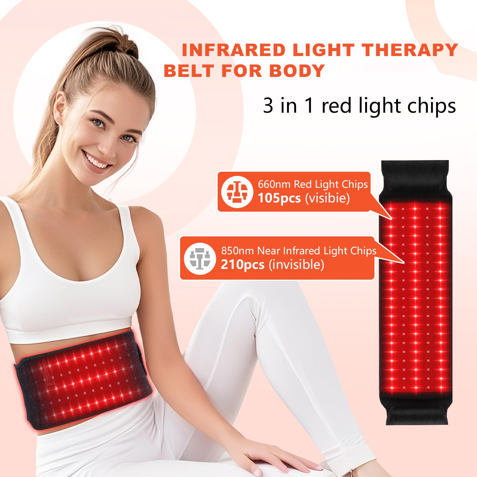 Weiyitec bande lumière rouge 660nm/850nm pour utilisation à domicile