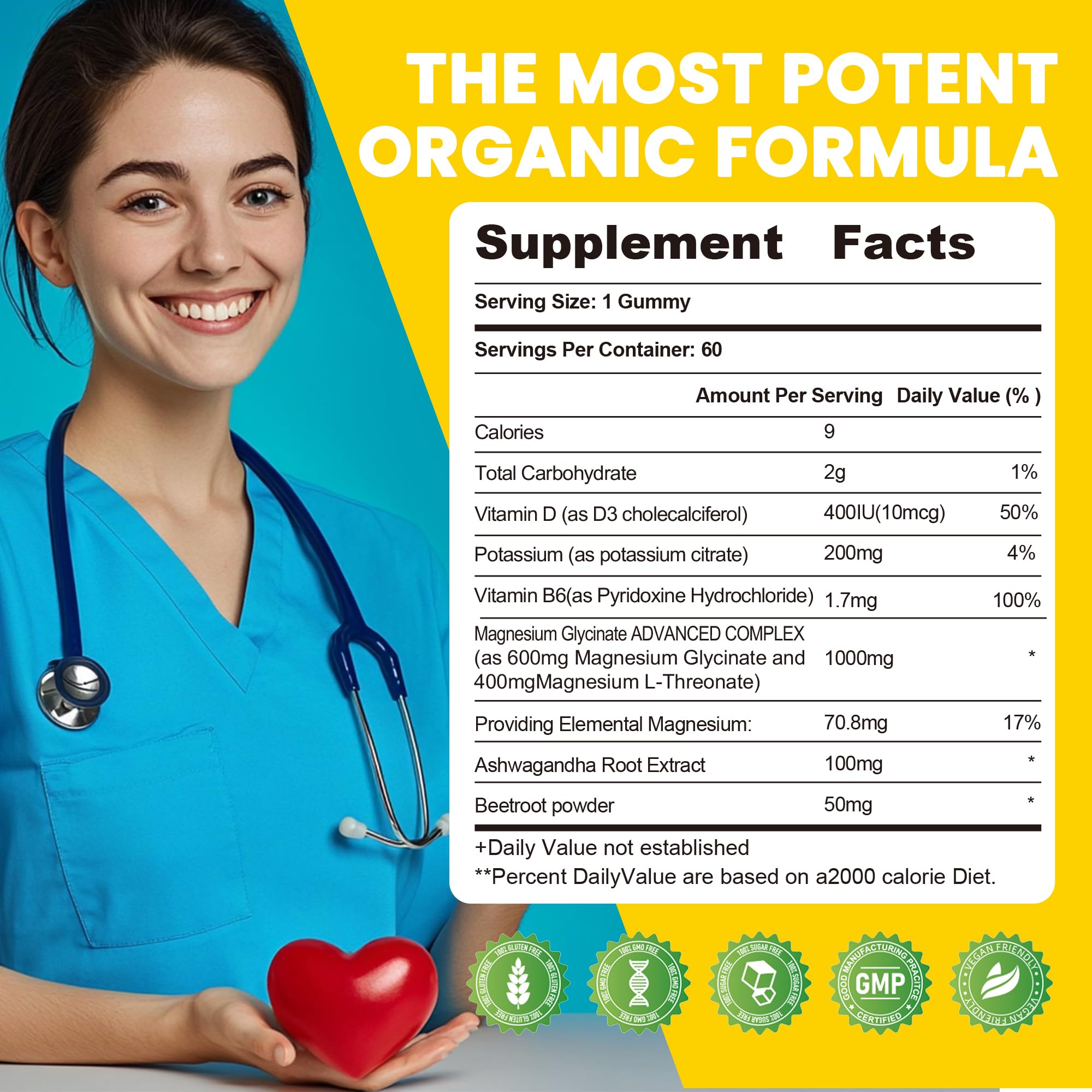 Wekannufod bonbons gélifiés Potassium Magnésium, gommes faciles à mâcher et absorbantes.