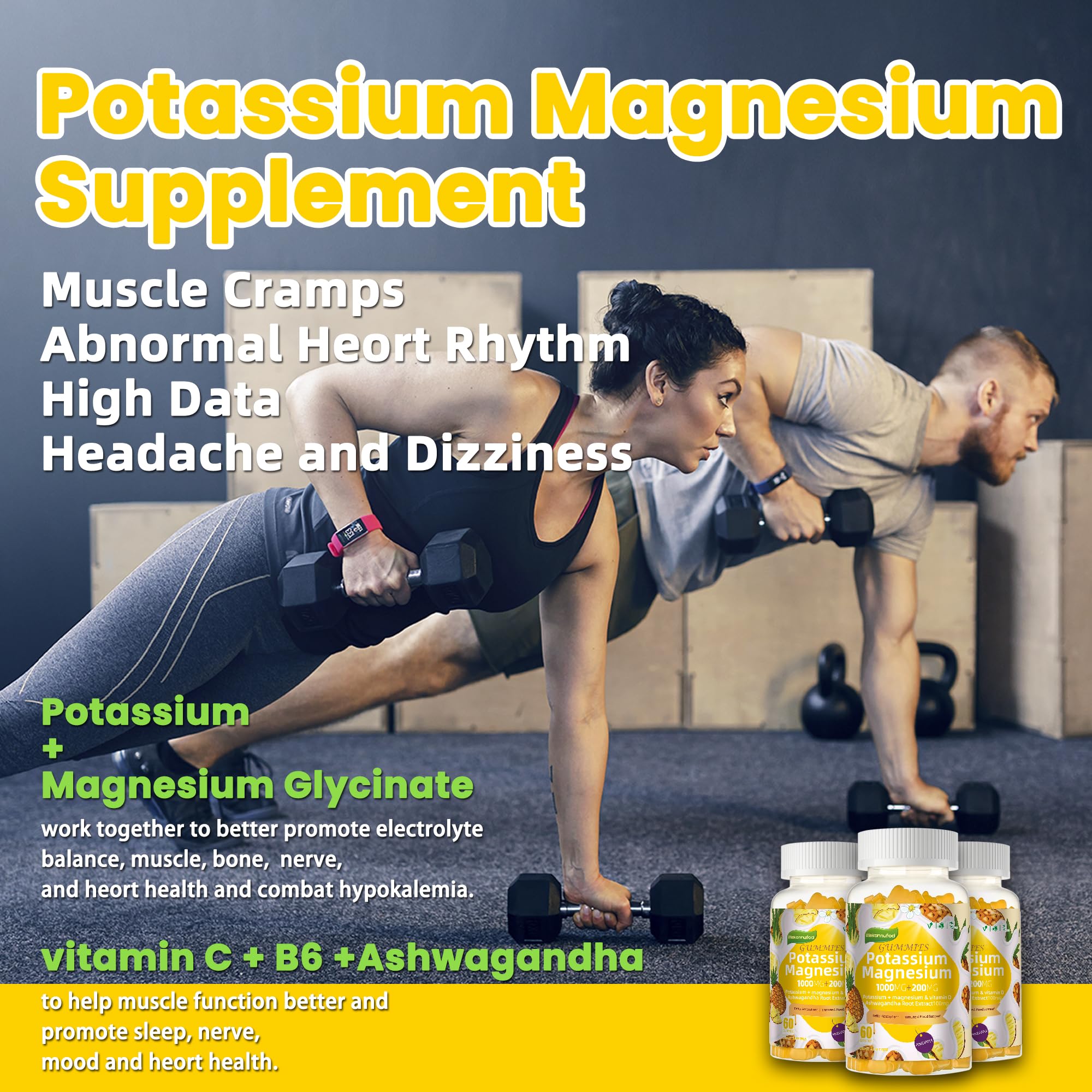 Wekannufod bonbons gélifiés Potassium Magnésium, texture lisse et agréable à mâcher.