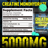 Gommes Wekannufod Creatine Monohydrate vegan sans gluten et sans OGM