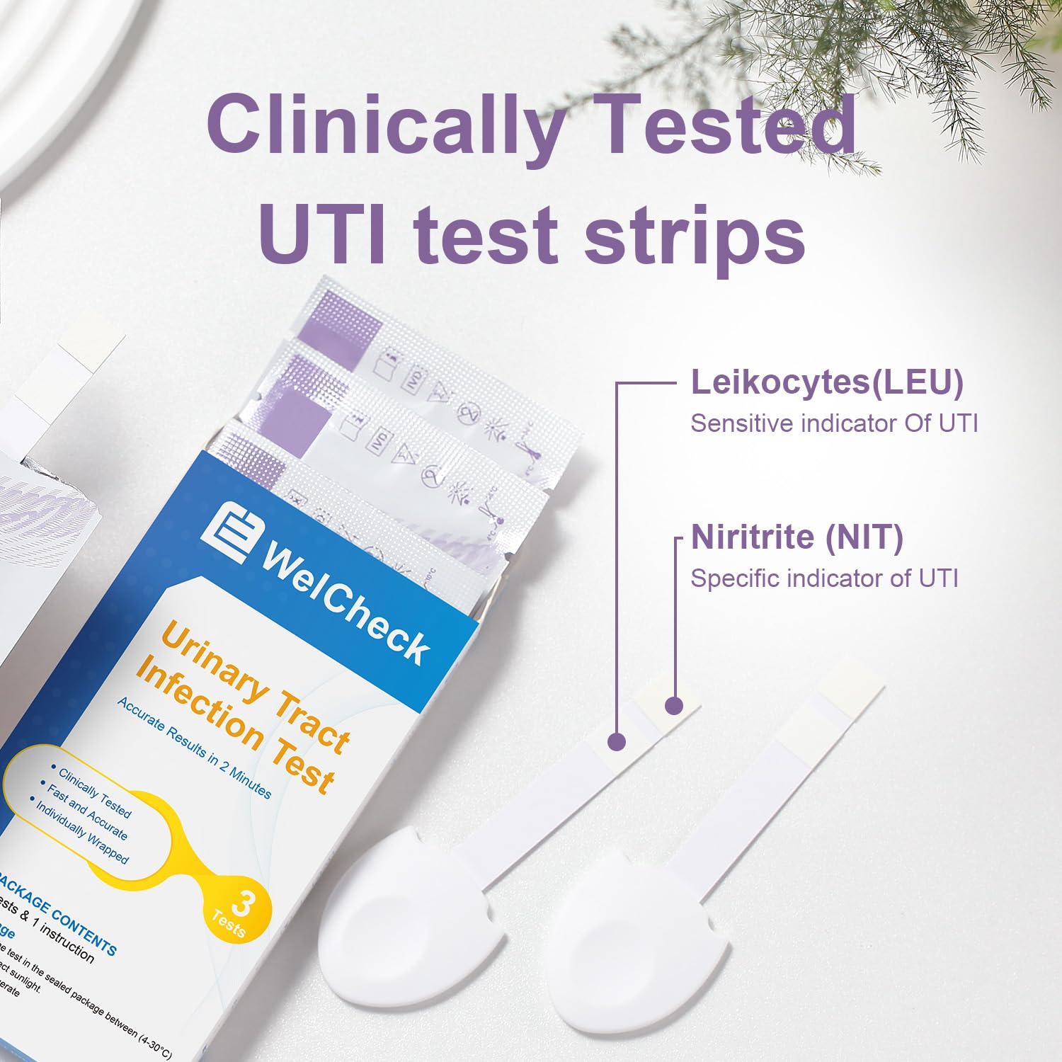 WelCheck UTI bandelettes étapes utilisation, guide simple