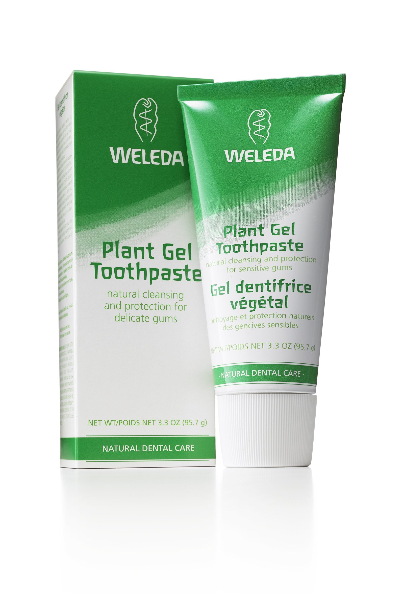 Weleda dentifrice gel plantes dans les tubes, nettoyage doux pour gencives sensibles.