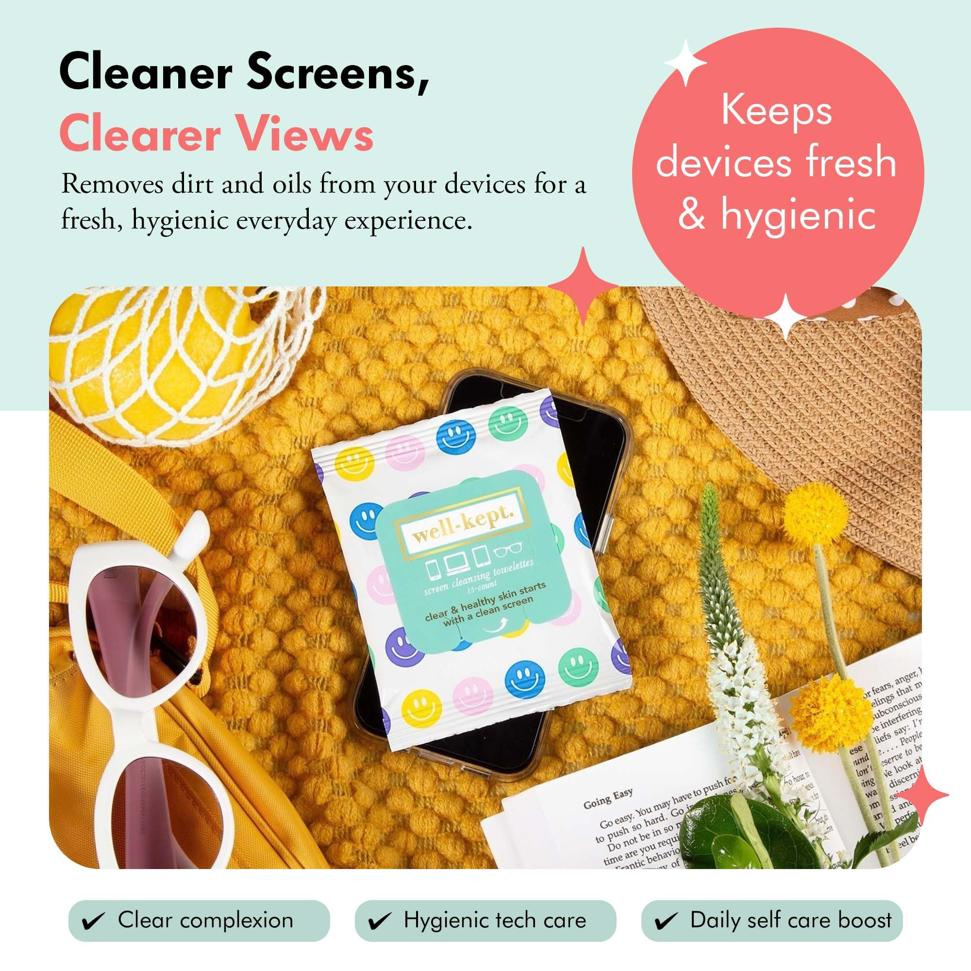 Lingettes Well-Kept anti-statique pour lunettes et appareils électroniques
