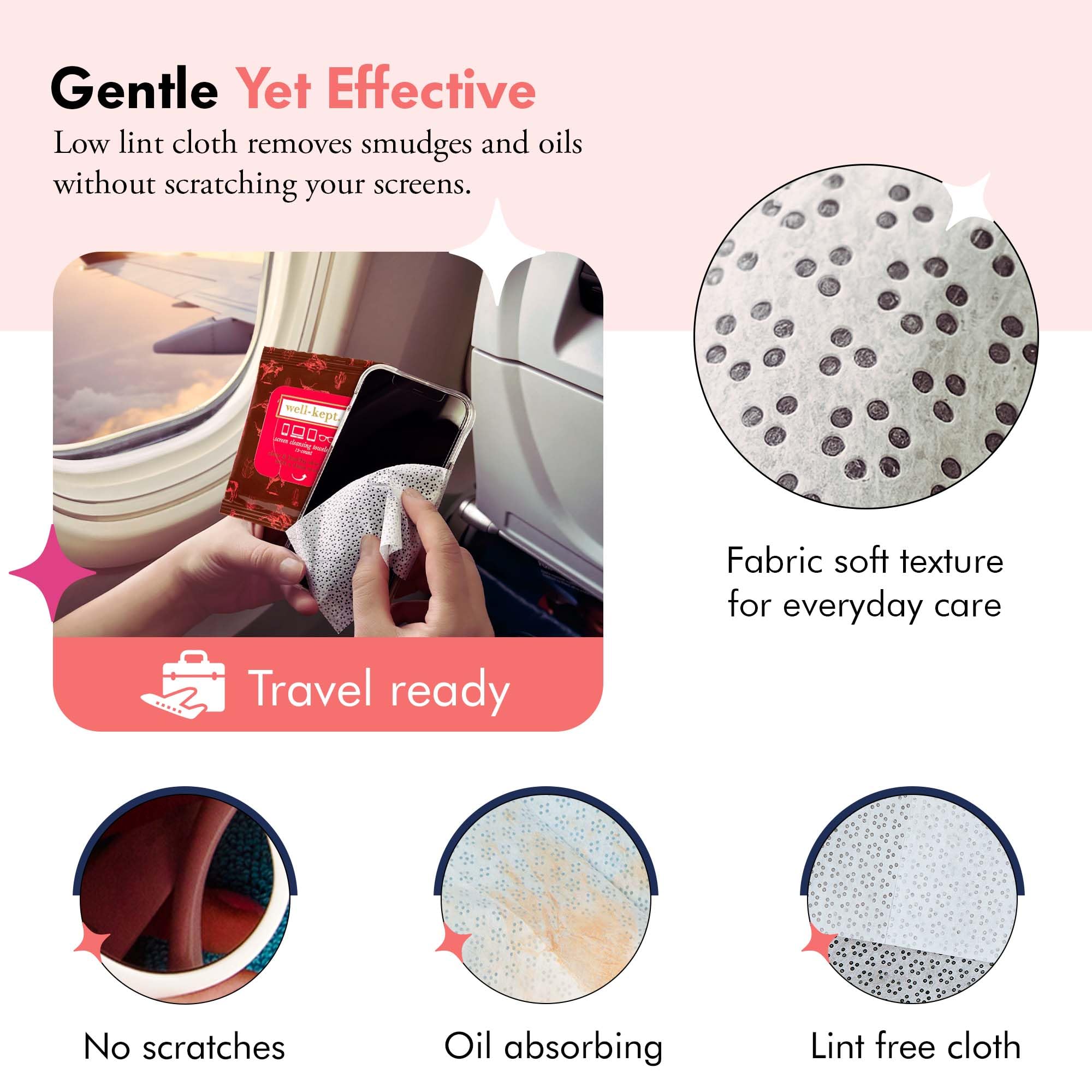 Well-Kept lingettes nettoyage objectif caméra, soin des lentilles sans rayures
