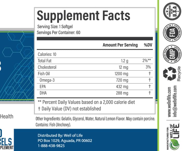 Well of Life Omega-3 – capsules molles: ingestion douce et pratique au quotidien