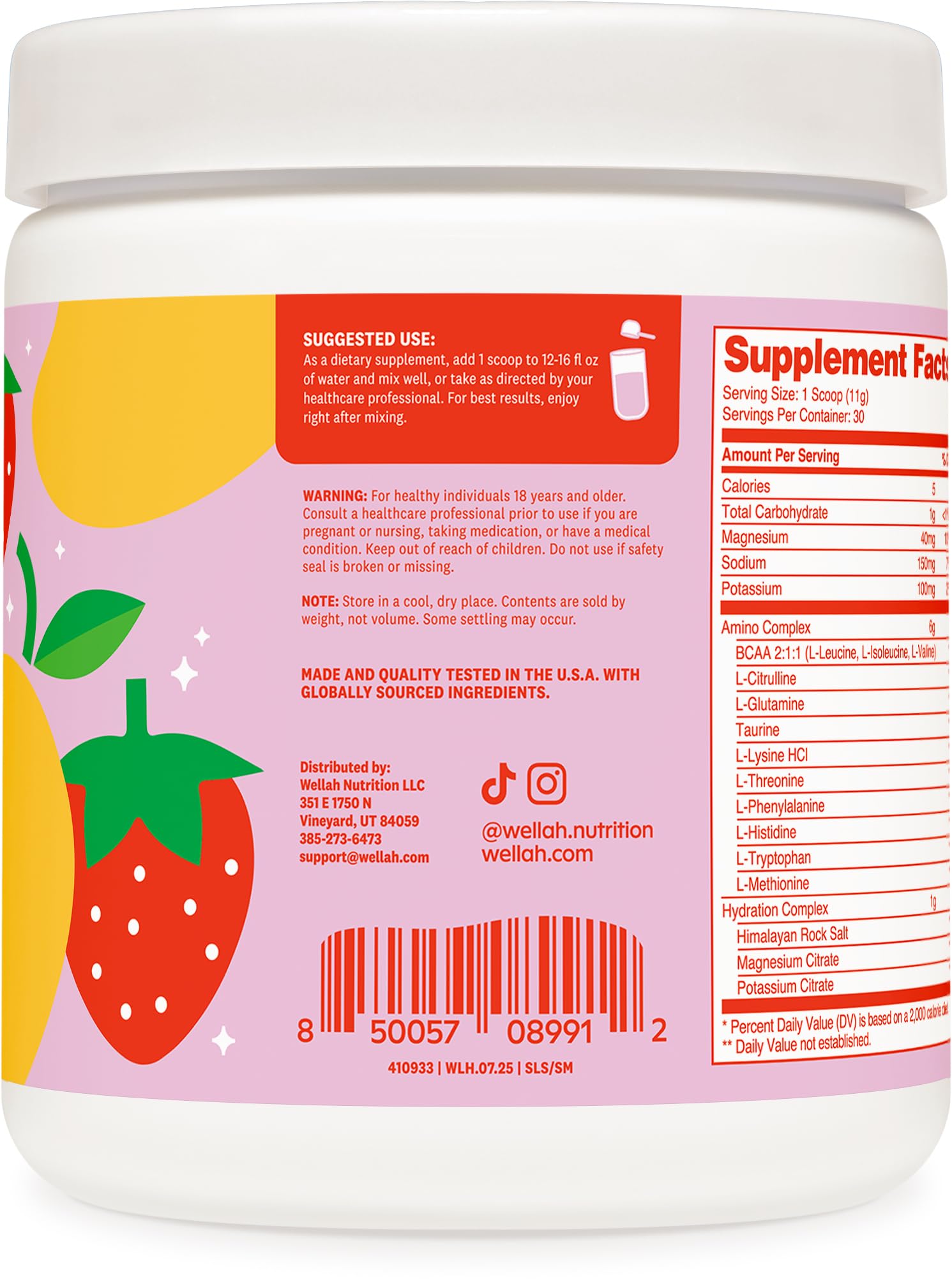 Wellah bcaa-poudre complexe-dhydratation boîte, soutien potentiel pour une boisson quotidienne.