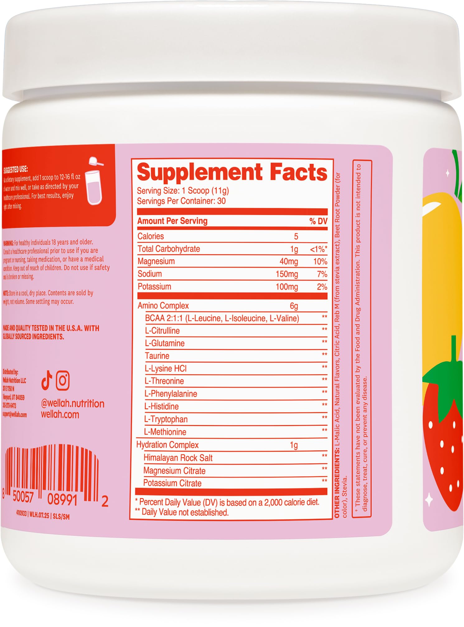 Wellah bcaa-poudre doseuse facilitant le dosage quotidien.