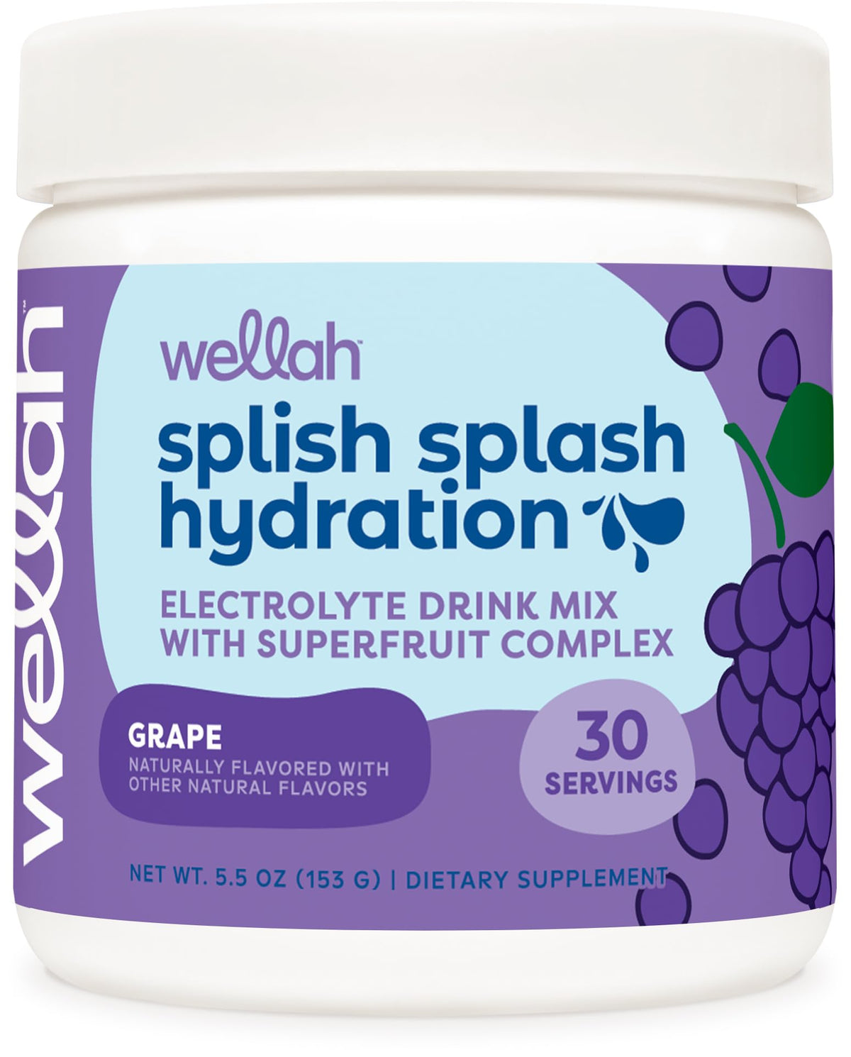 Wellah bouteille raisin; présentation d’hydratation rafraîchissante après l’entraînement.