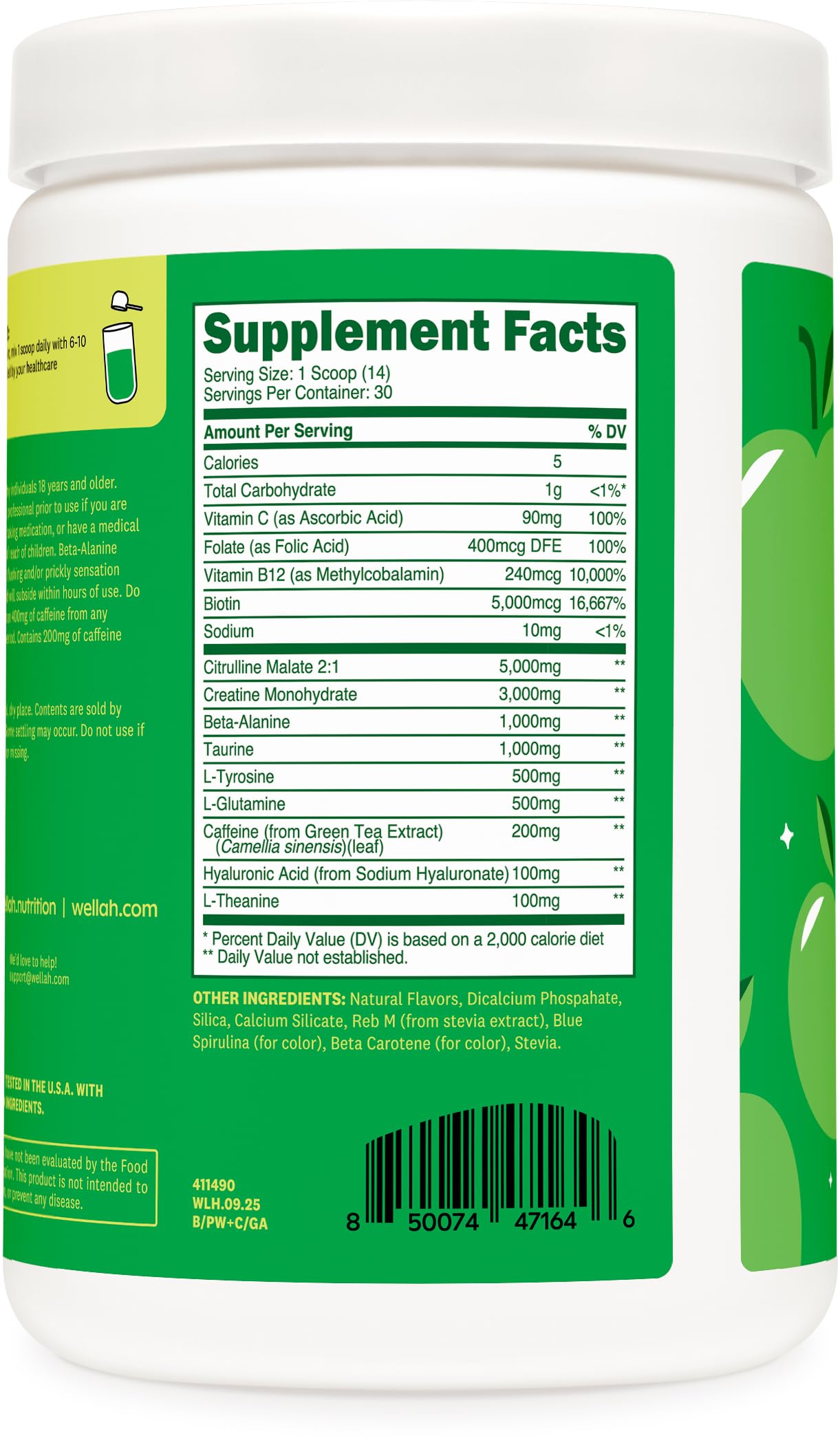 Wellah Citrulline Malate Dosage: dosage pour énergie et endurance.