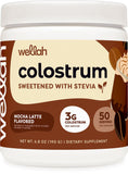 Wellah Colostrum Mocha Latte dans sa bouteille, prêt à booster votre routine