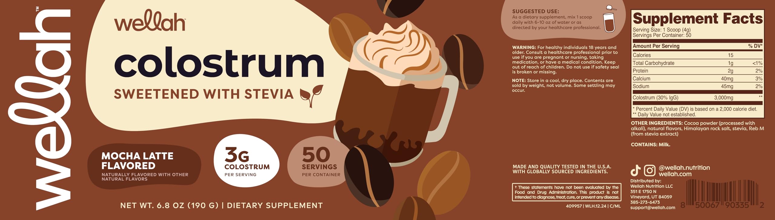 Wellah Colostrum Mocha Latte pause pratique et gourmande au quotidien
