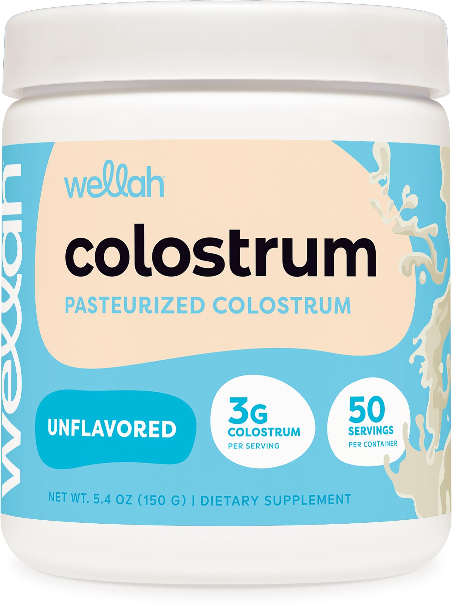 Wellah Colostrum sans arôme dans sa bouteille prête à l’emploi.