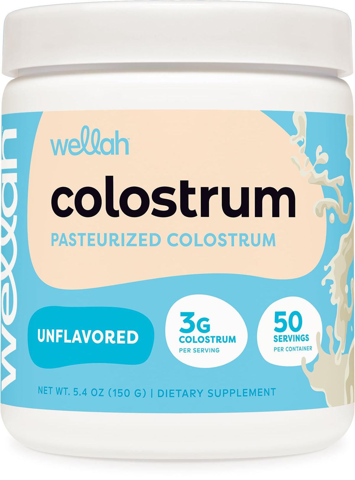 Wellah Colostrum sans arôme dans sa bouteille prête à l’emploi.
