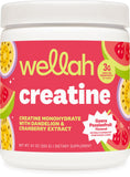 Wellah Creatine pour femmes, bouteille 50 portions, goût goyave et fruit de la passion.