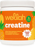 Wellah Creatine pour femme, flacon-poudre, saveur ananas-mangue, pratique au quotidien.